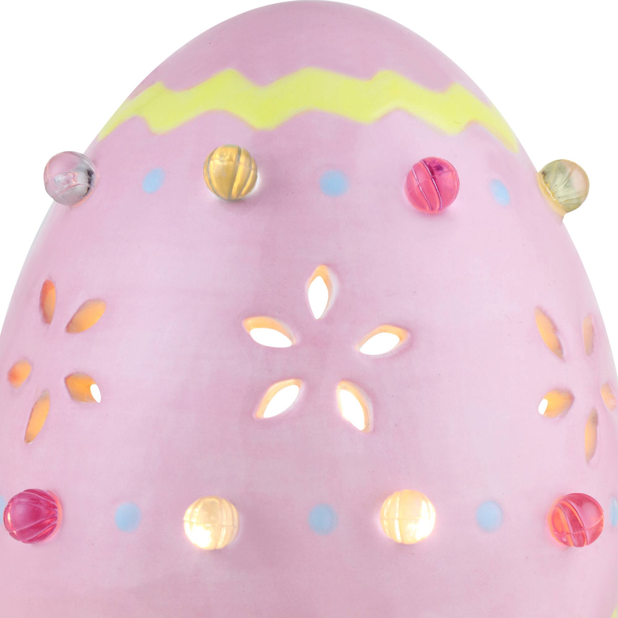 Mr. Cottontail Pink Ceramic Easter Egg Nightlight
